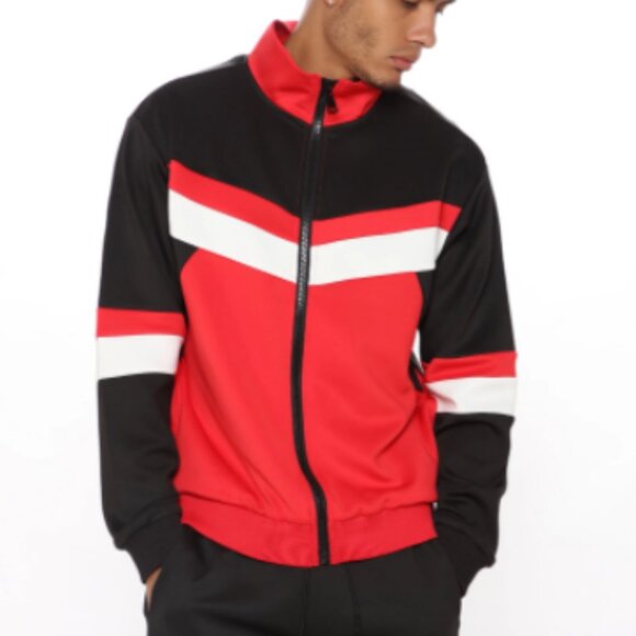 Missed Opportunity Track Jacket - Black/Red/White - NWT - Men's Sz Small - Picture 1 of 3
